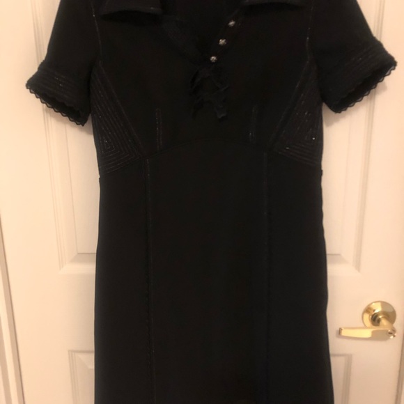 COACH Black mini dress Classic/Timeless (authentic) Lattice Trim - Picture 12 of 16